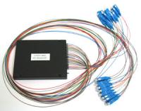 1 divisor da fibra óptica do PLC do × 8, pacote do ABS, 0.9mm cabografa, baixa perda do dependente da polarização