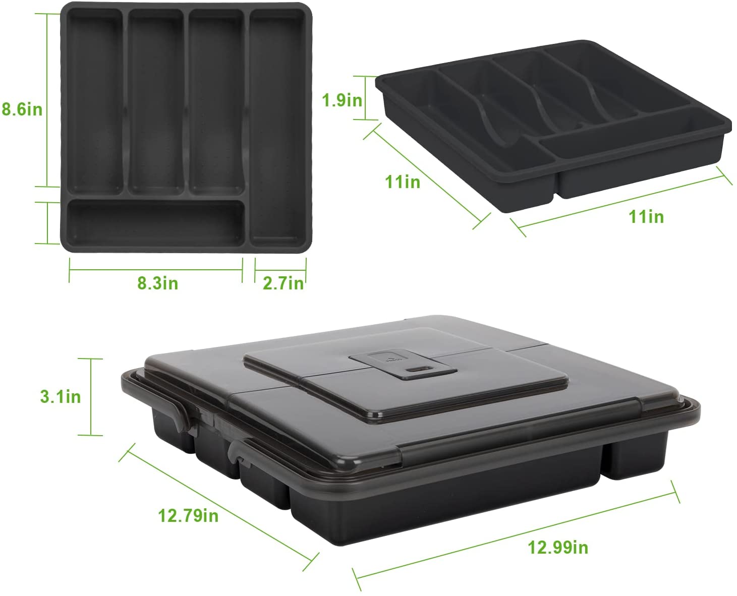 Оптимизируйте свой кухонный ящик с помощью поддонов и портативных столовых принадлежностей