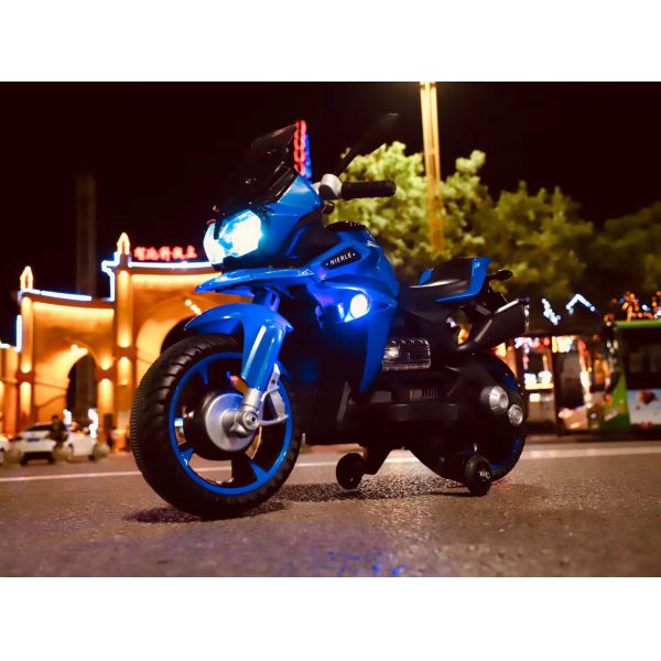 Синий экстра-широкие сиденья 6в Мотоцикл для 10-летнего ребенка Электрический Мотоцикл для детей