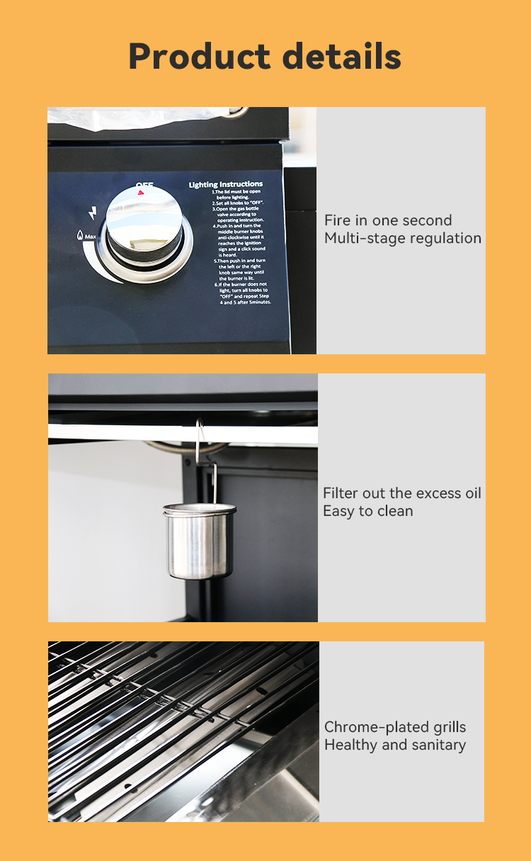 Внешний газовый барбекю из нержавеющей стали гриль курильщик барбекю дымовая печь большой вместимости