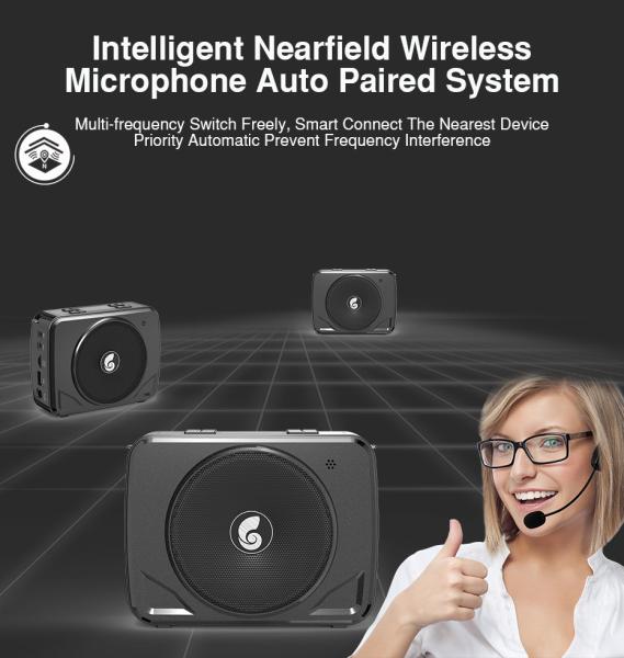 50W 30W 20W 15V 12V 2 set uhf wireless microphone headset handheld voice amplifier bluetooth speaker singing megaphone