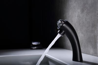 Contemporary Bathroom Basin Faucets 1/2 Hose Matte Black Finish