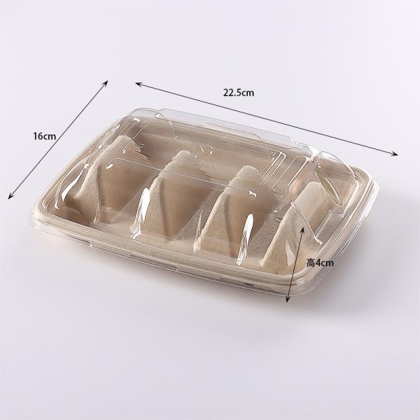 Disposable Biodegradable Sugarcane Bagasse TACO Box Corn Starch TACO Tray With Lid Mexican Corn Tortilla TACO Packaging