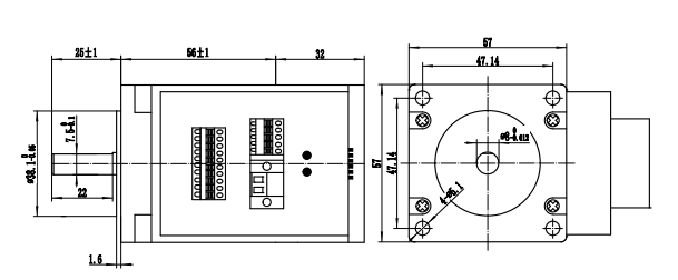 Короткозамкнутый виток 1.2Nm Nema 23 JSS57P1N интегрировал набор CNC руки робота Stepper мотора