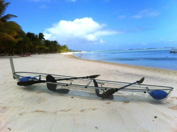 2 Seats Plastic Transparent Paddle Fishing Rowing Boats 338*93*35cm