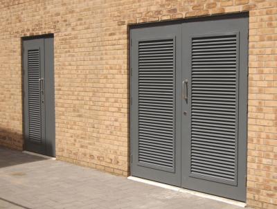 Ultra Silver Aluminium Louver Doors Tempered Glass Anodized Finish