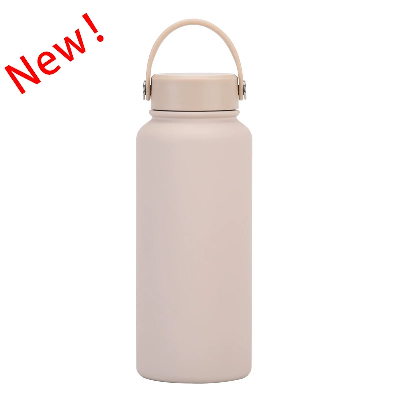 New Stainless Steel Sports Water Bottle Large-capacity 1L American Wide-mouth Insulated Flask Portable Outdoor Customized Water Cup