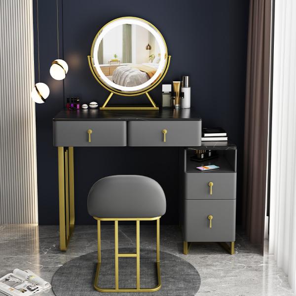 Bedroom Furniture Makeup Vanity Set With Mirror Storage Cosmetic Table