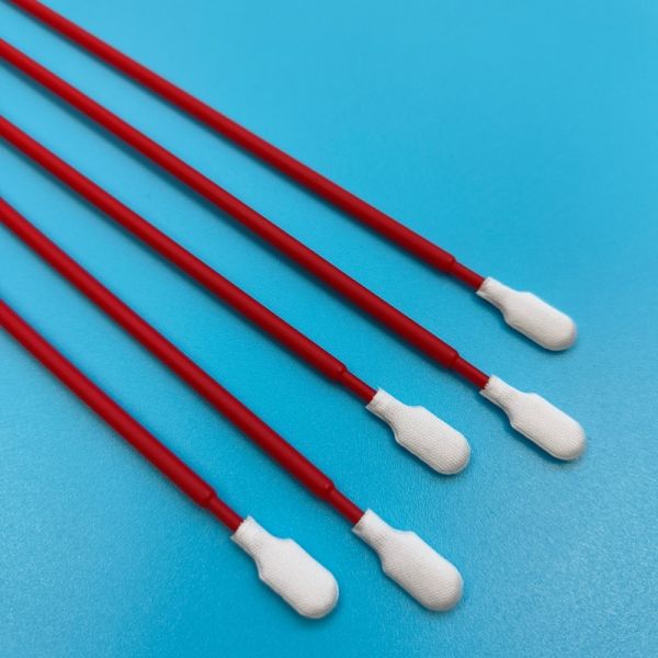761 Lint Free Red Handle Microfiber Swab Car Cleaning Detailing Swab Cleanroom Polyester Swab for Semiconductor Cleaning