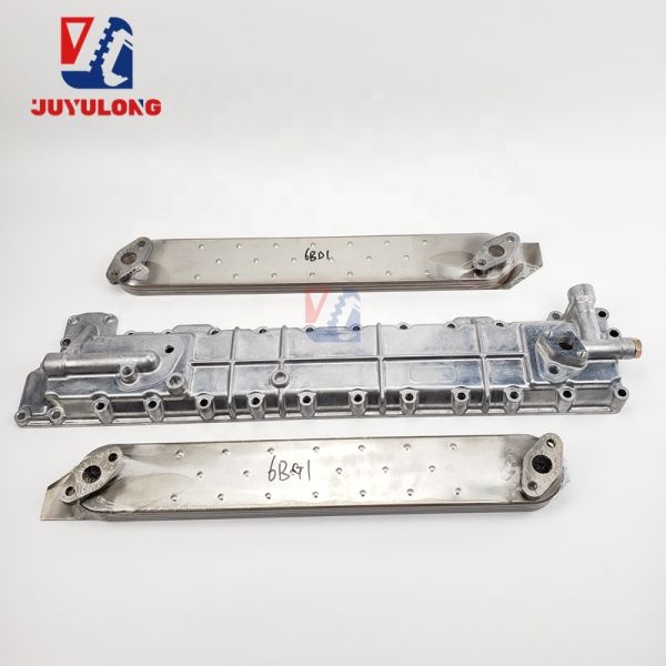 JUYULONG High Quality Excavator Accessories 6BD1 Oil Cooler Core for Isuzu diesel Excavator Tractor Truck Engine Parts