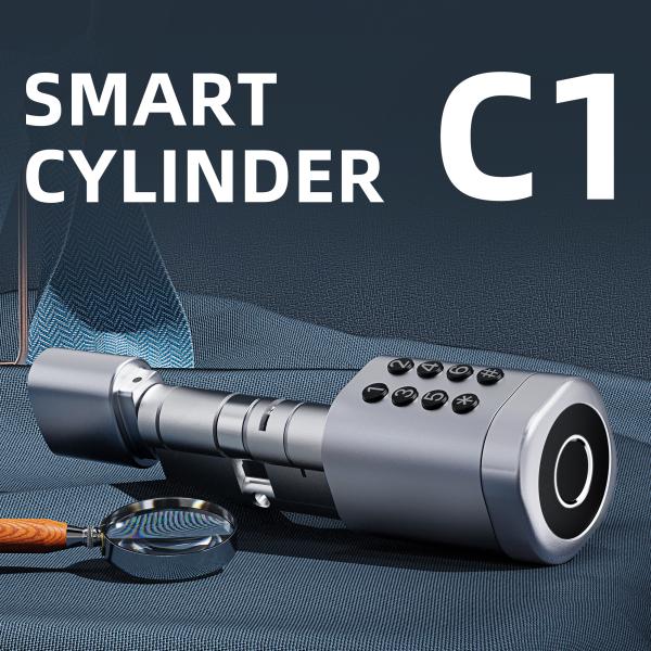 Adjustable Smart Cylinder Lock with 30~130mm Door Thickness and 1 Year Battery Life for Secure Home Office Access