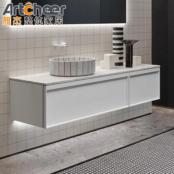 Banheiro Vanity Set 42 polegadas Modern Single Sink Sala de estar Armário Flutuante Montado na Parede