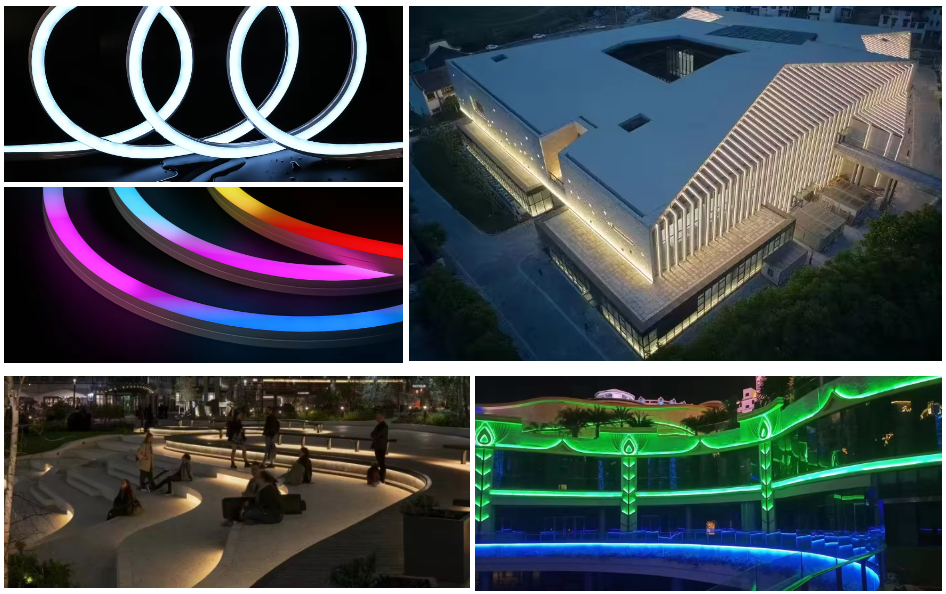 1616mm 24V IP67 водонепроницаемая наружная магия полный цвет Rgbw Custom LED Neon Strip Sign Flex LED Strip Lights DMX сигнал