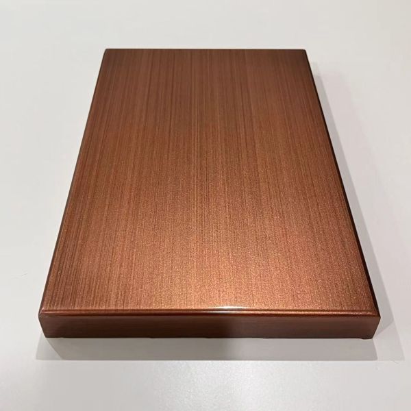 Metallic Paint Brushed Copper Aluminum Solid Panel 150x200x20mm
