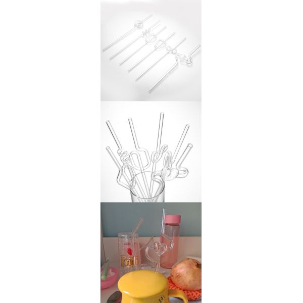 Reusable Glass Drinking Straws for Hotel Restaurant Home Eco-friendly and Environmental