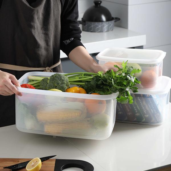 15.5L 9.6L 5.2L Fridge Freezer Storage Boxes Plastic Kitchen Organizer