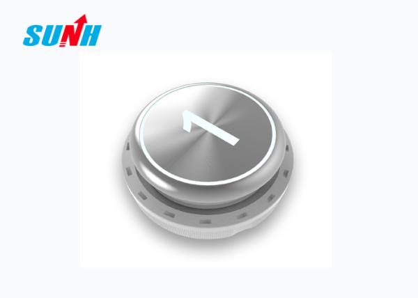 Round Shape Elevator Push Button Flat Surface Silver Color For Door Open