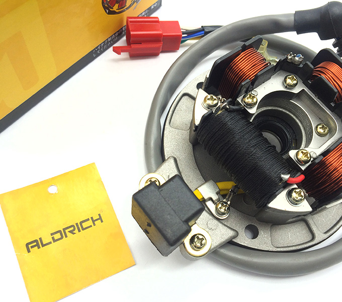 Bajaj 100 Stator Coil - High-Quality Copper Aluminum Motorcycle Magneto Generator Coil
