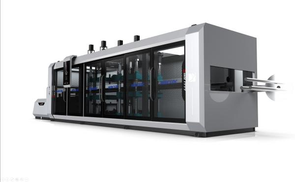 Máquina de moldeado de plástico positivo y negativo de alta velocidad de termoformado de varias estaciones