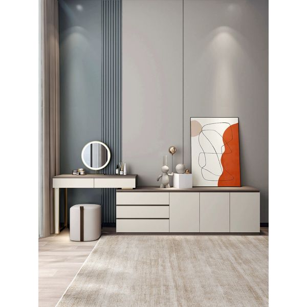 Скандинавская спальня Экономия пространства Столик для раздевалки Мебель ночного стола