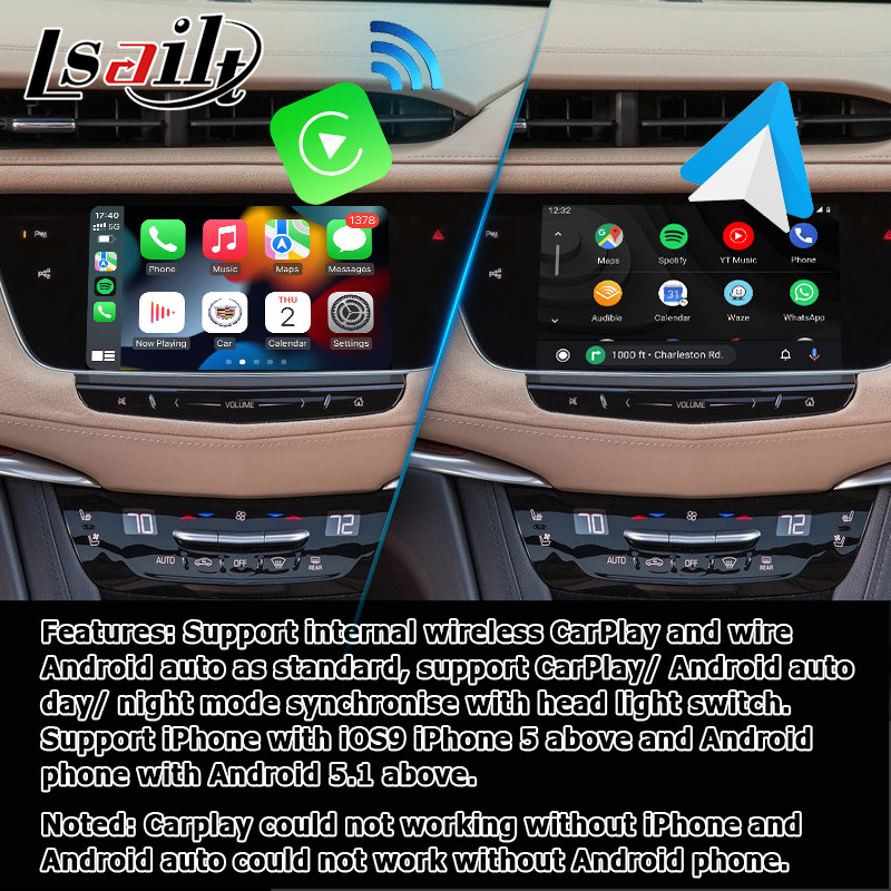 Коробки навигации андроида GPS интерфейс беспроводной carplay автоматической видео- для видео Кадиллака XT5