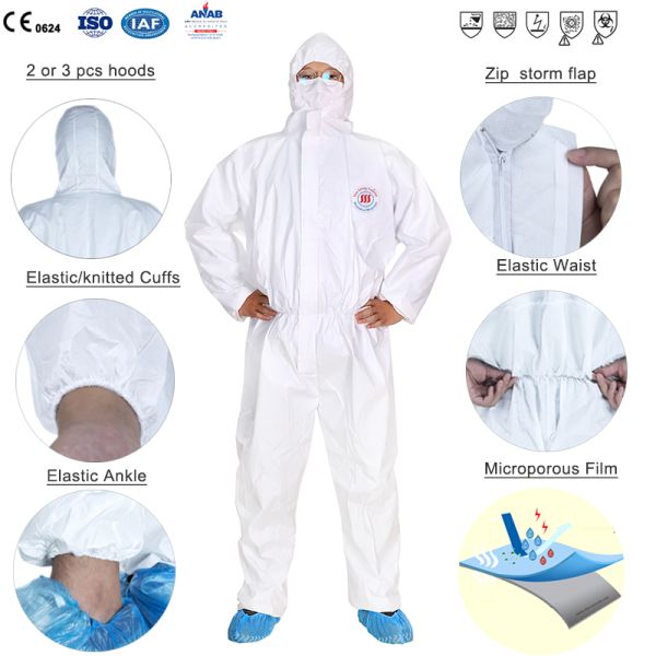 CE Type 5 6 Waterproof Medical Gown PPE Isolation Gown Disposable Protection Clothing