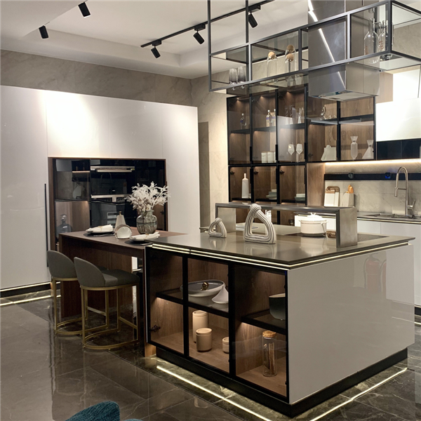 Simple White Modern Kitchen Cabinets SS 304 Modular Powder Coating