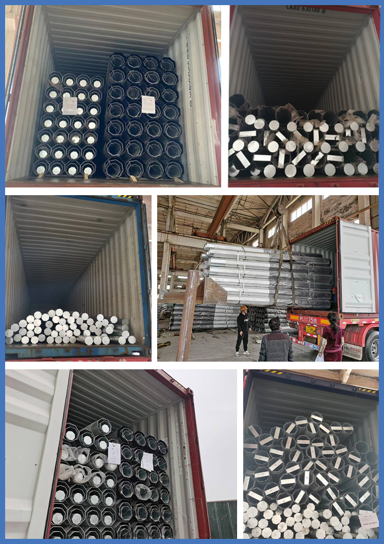 Восьмиугольные фонарные столбы уличного фонаря крася 12m гальванизированный