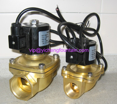 Two Ways Connection Solenoid Valve Water Fountain Fittings Underwater Type Brass / SS