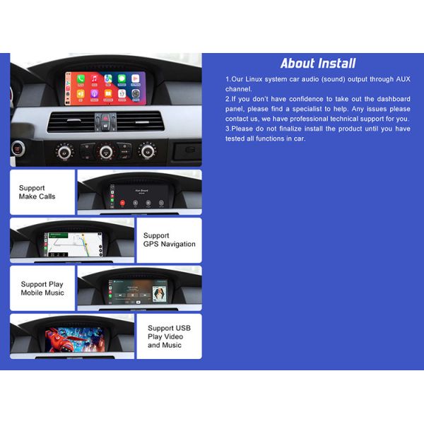 Двойная система BMW Car Stereo поддерживает OEM камера заднего вида и обратную камеру после продажи