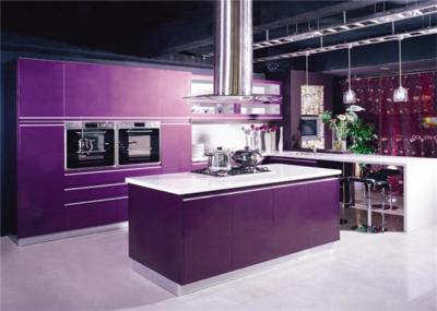 Simple Traditional Mdf Wood Kitchen Cabinets , Pull Out Slider Basket Kitchen Cupboard