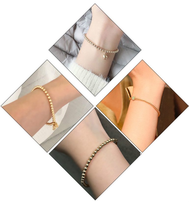 Чистый латунный стальной шарик с отверстием для шариков продетых нитку ювелирными изделиями твердых стальных