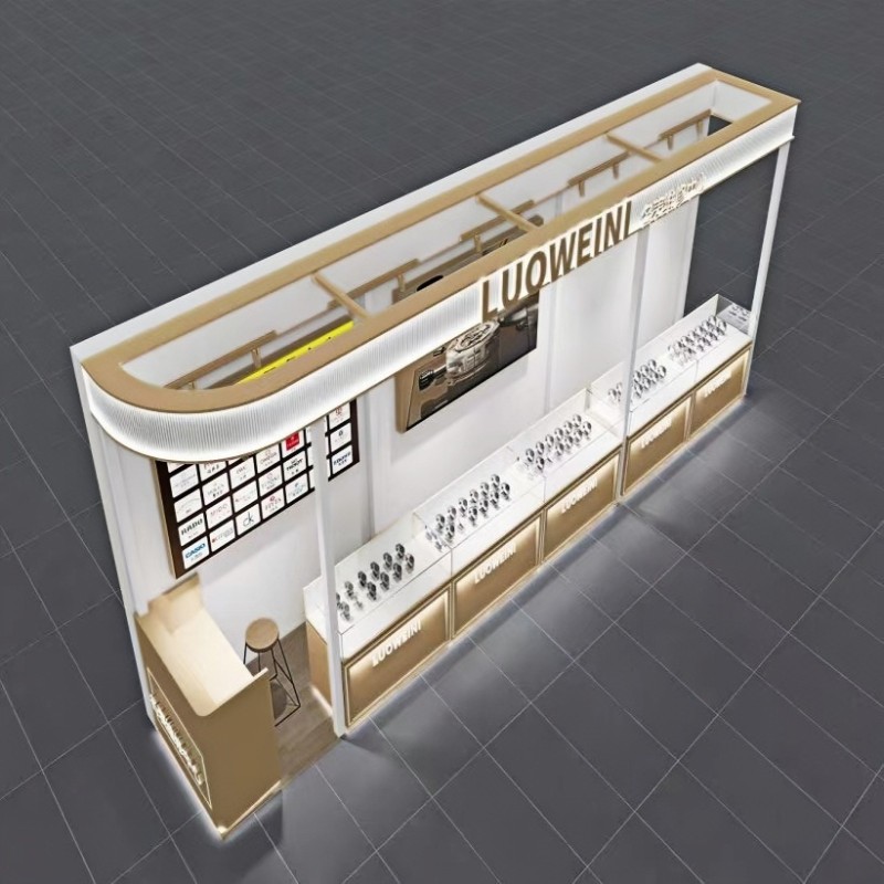 BX Factory Wholesale Watch Display Showcase Wood & Glass Watch Counter with LED Lighting System