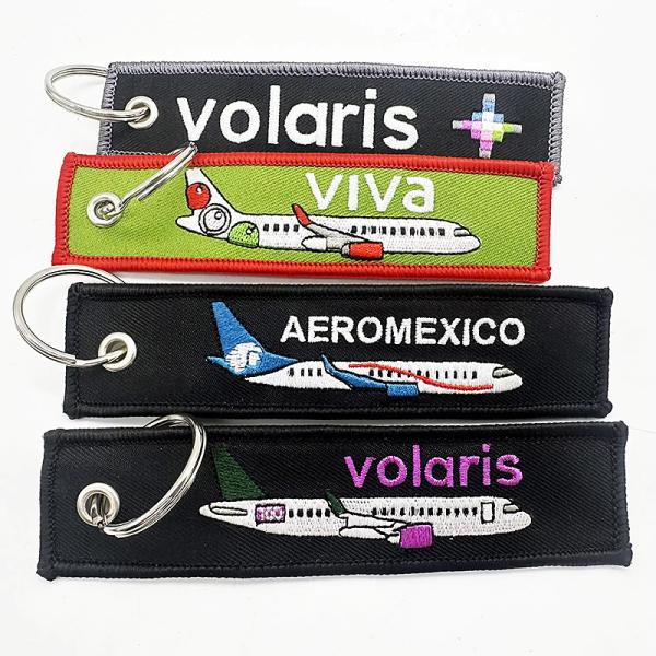 Personalized Embroidery Keychain With Custom Logo Promotional Fashion Woven Fabric Key Tag Key Chain