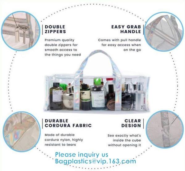 Eco Shopping Bags Toiletry Kits Pvc Zipper Pouch Makeup Cosmetic Travel Organizer Pocket Shoulder Bag