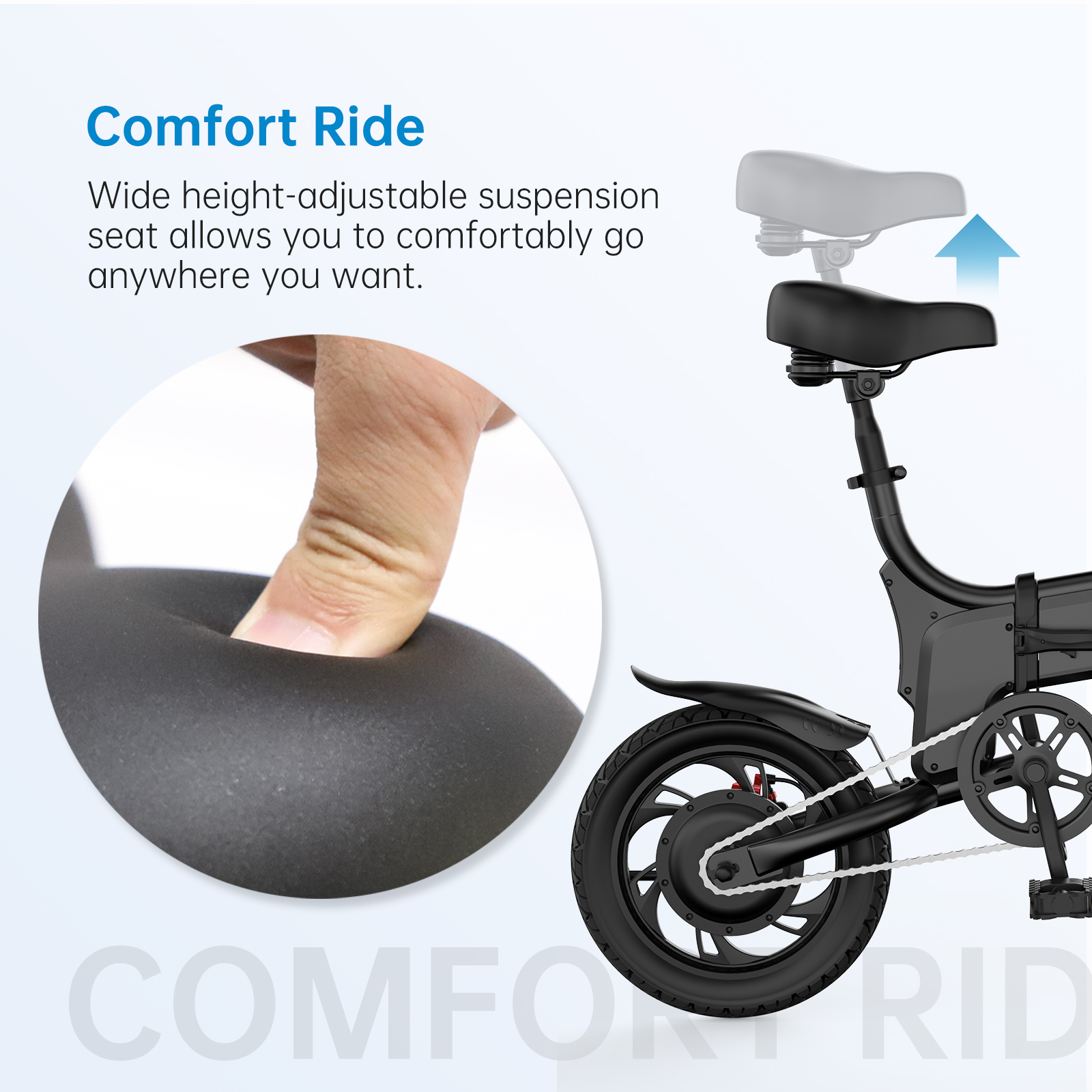 14 Inch Mini Folding Electric Bike 36V 7.8Ah 25kmh Portable Commuter Ideal for Car Trunk