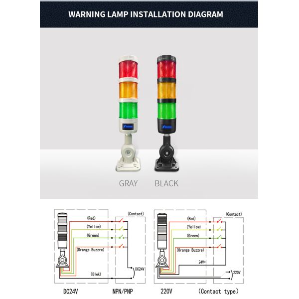 Lampe de signalisation à longue durée de vie 60 mm, durée de vie de 50 000 heures, feu de signalisation à LED léger