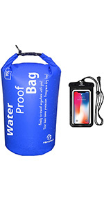 Waterproof Dry Bags Set, Dry Bag with 2 Zip Lock Seals & Detachable Shoulder Strap, Waist Pouch & Phone Case