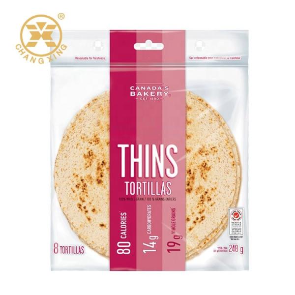 O empacotamento plástico do logotipo 0.5kg 250g do OEM para a tortilha dos pães envolve o empacotamento feito sob encomenda da soldadura térmica