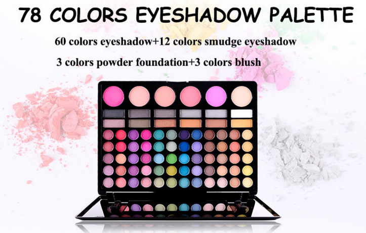 Профессиональная палитра теней для век цвета косметик 78 макияжа глаза для женщин