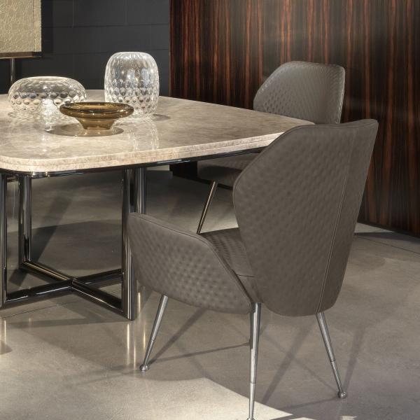 Home Marble Table Top Dining Table Luxury Modern Furnitures Stainless Steel Cross Foot