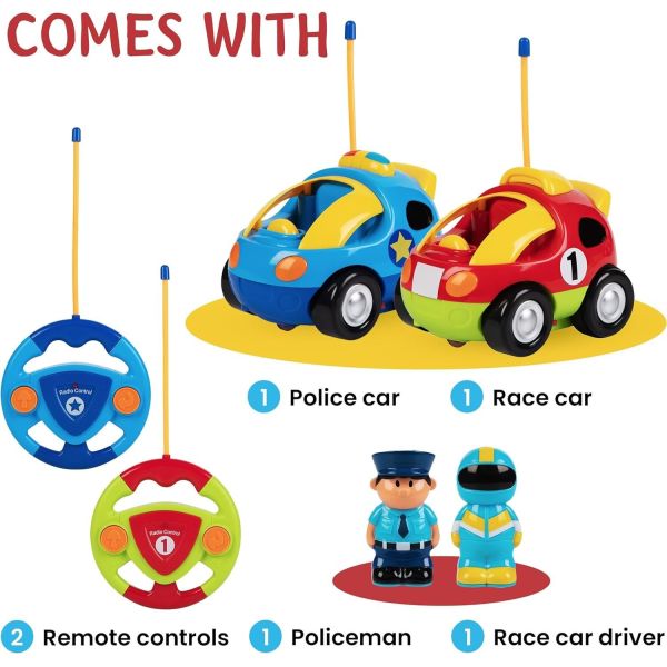 Cartoon Remote Control Police Car and Race Car Toys for Kids 18 Months Other Features