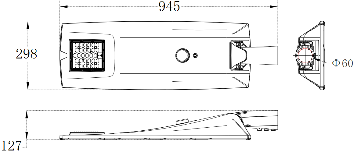 Уличное освещение все СИД 50 ватт в одном материале тела лампы алюминия Луксеон 5050