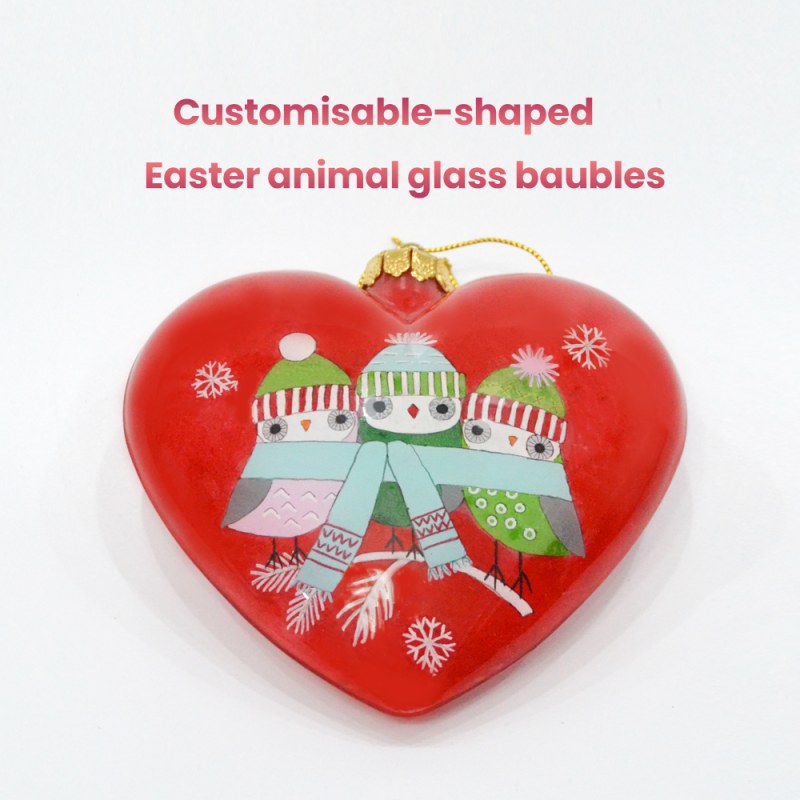 Customisable-shaped Easter Animal Glass Baubles for  Easter Interior Decorations
