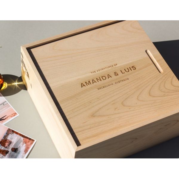 Modern Minimalist Custom Memory Box for Personalized Logo Keepsakes and Storage Holders