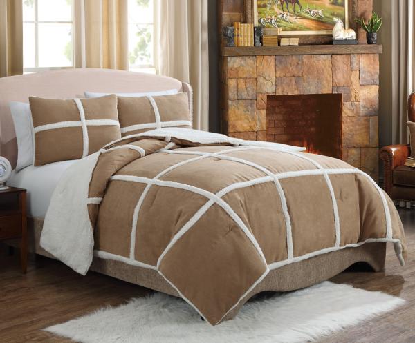 Couvre-lit matelassé en daim doux d'hiver avec rembourrage en polyester moelleux