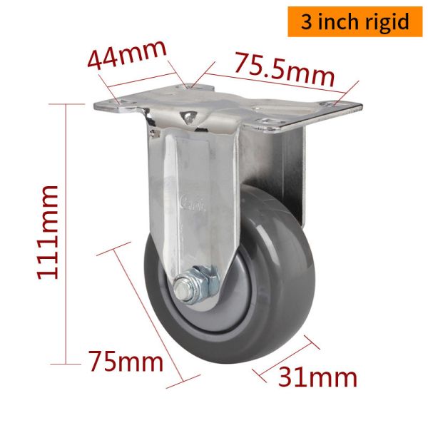 ISO9001 Industrial Plate Mount Caster Wheels 3 inch 75mm  5723P-77