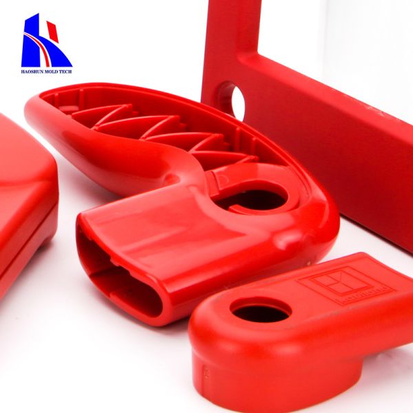 OEM Design POM Delrin 100P NC010 Plastic Injection Molding Parts Auto Red Textured