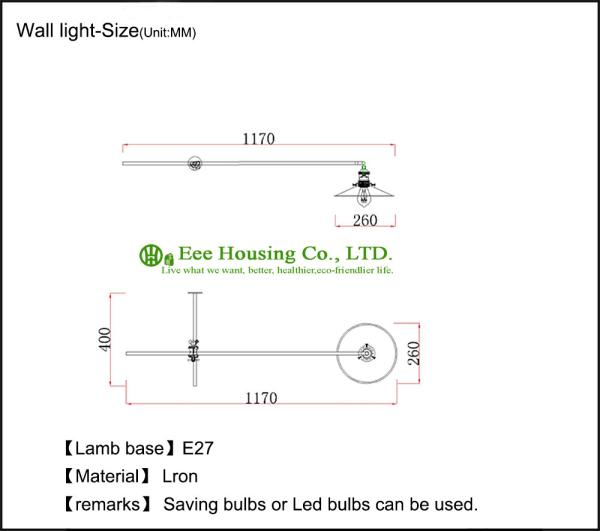 wall Lamp antique retro adjustable flexible wall light Led with Edison led bulb light bulb interior wall led light