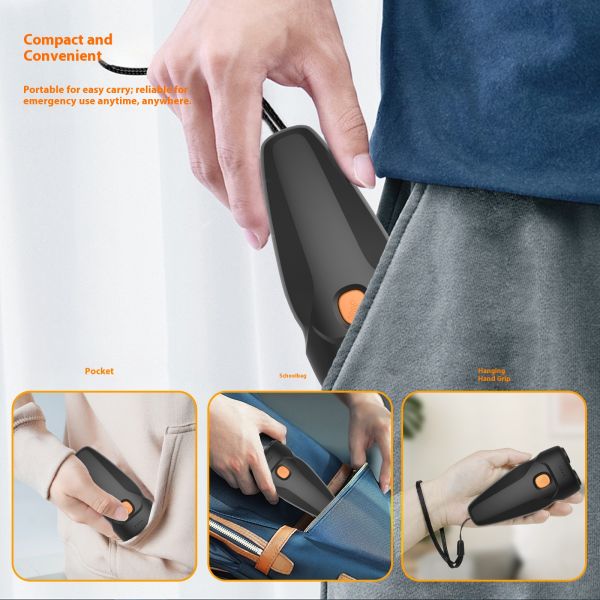 Outdoor Ultrasonic Dog Repeller LED Flashlight Handheld Electric Shock Control Device Self-Defense Eco-friendly Durable Plastic
